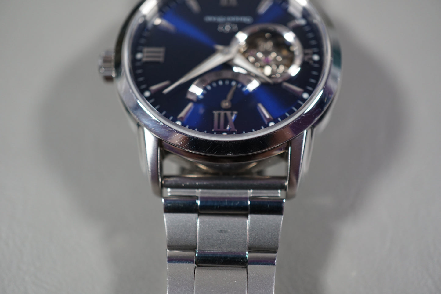 Orient Star DA02-C0-B Open Heart Power Reserve Blue Dial Automatic Watch