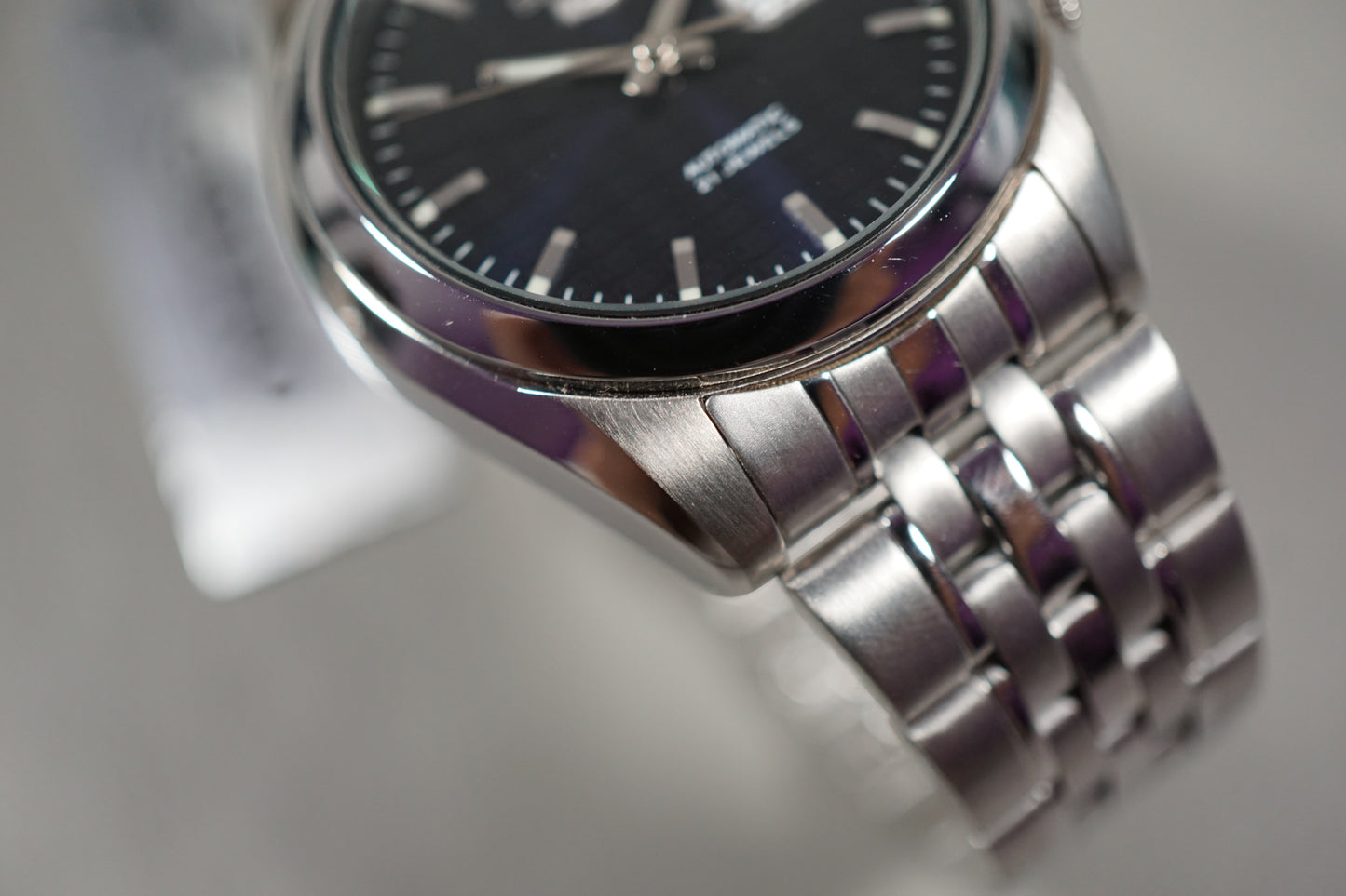 New Unworn Seiko 5 SNK357K1 7S26 Black "5 Motif" Dial Automatic Watch