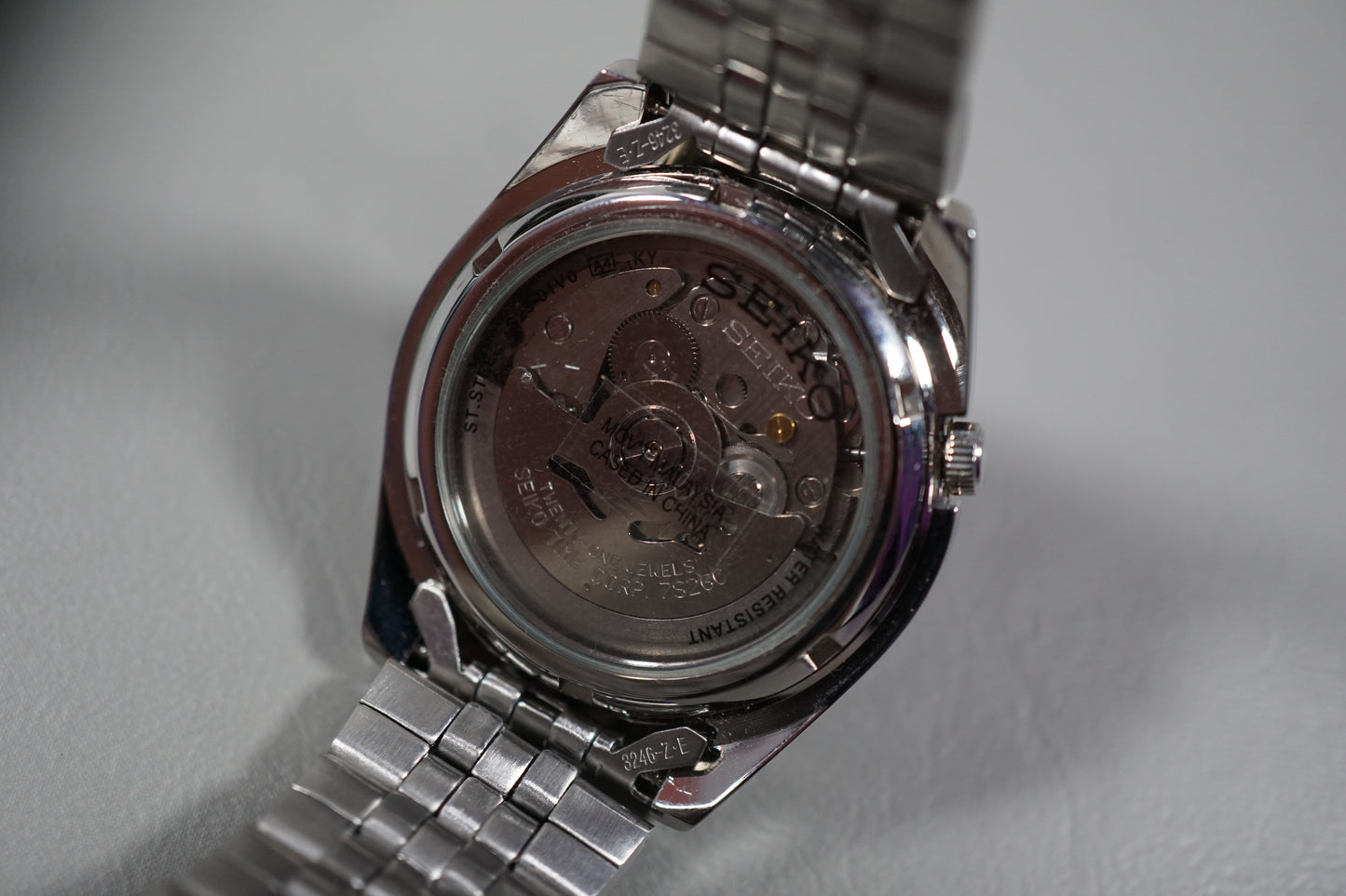 New Unworn Seiko 5 SNK357K1 7S26 Black "5 Motif" Dial Automatic Watch