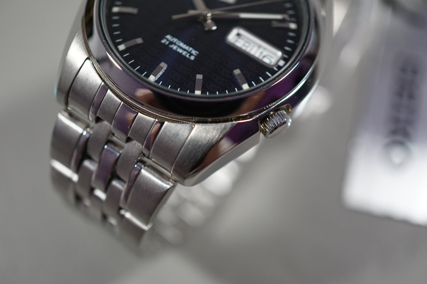 New Unworn Seiko 5 SNK357K1 7S26 Black "5 Motif" Dial Automatic Watch