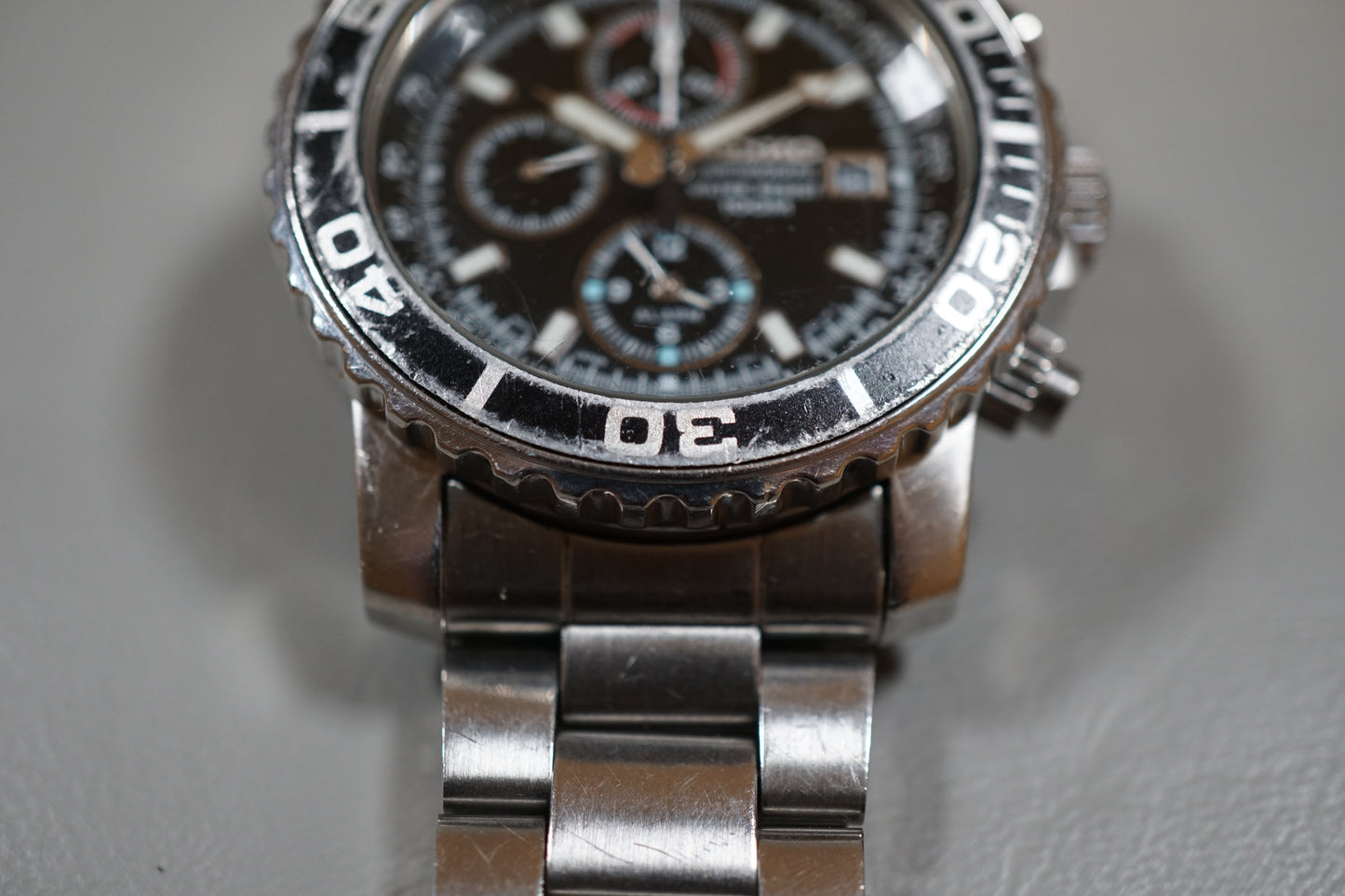 Seiko SNA225 7T62 Black Dial Quartz Chronograph Watch