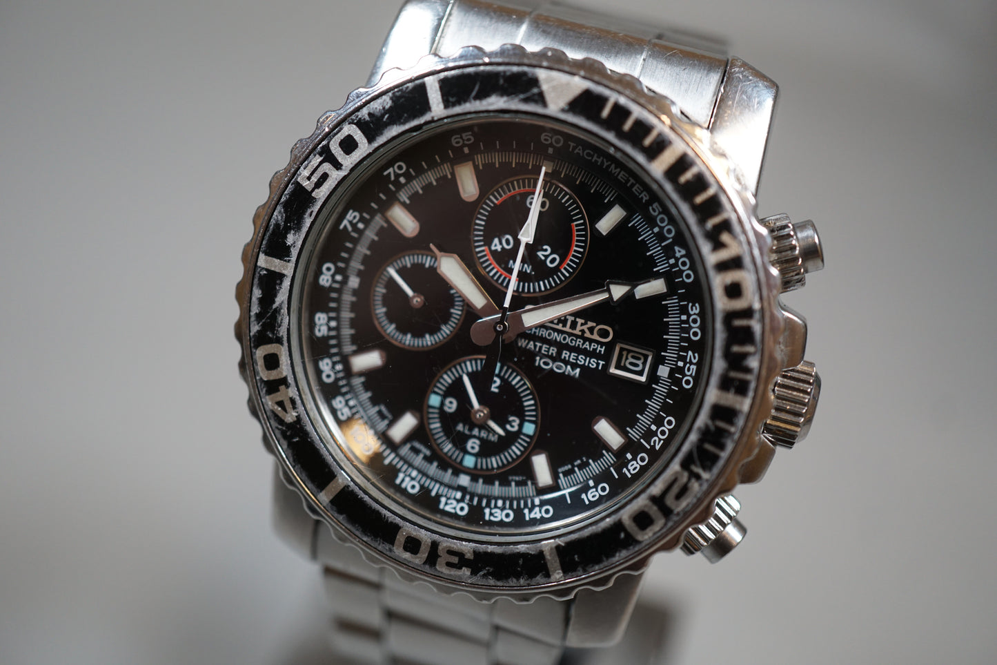 Seiko SNA225 7T62 Black Dial Quartz Chronograph Watch