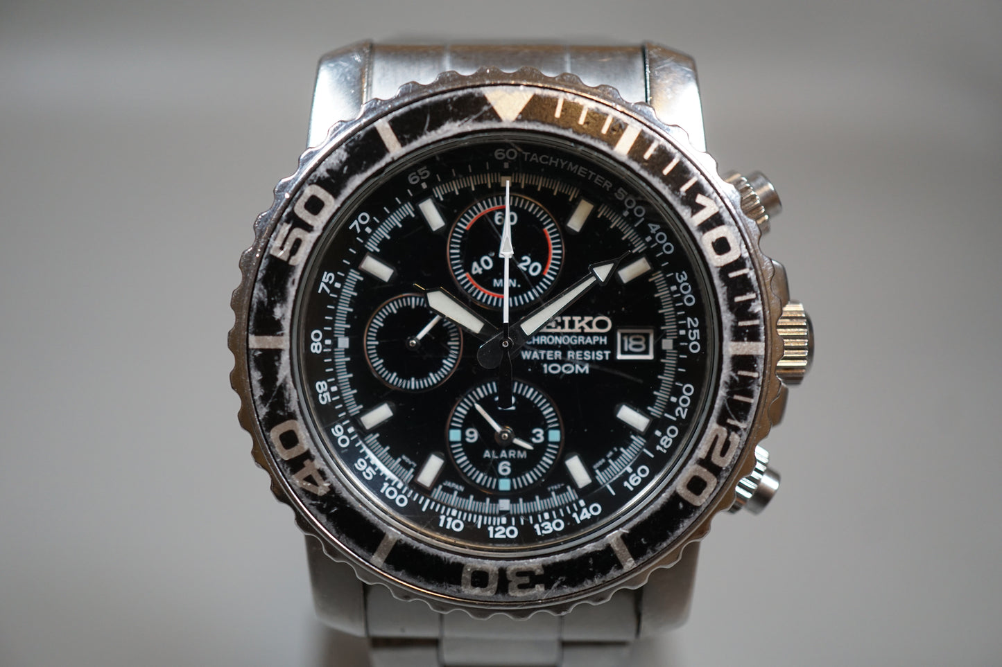 Seiko SNA225 7T62 Black Dial Quartz Chronograph Watch