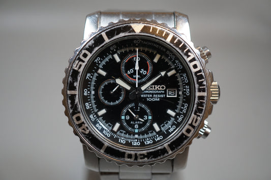 Seiko SNA225 7T62 Black Dial Quartz Chronograph Watch