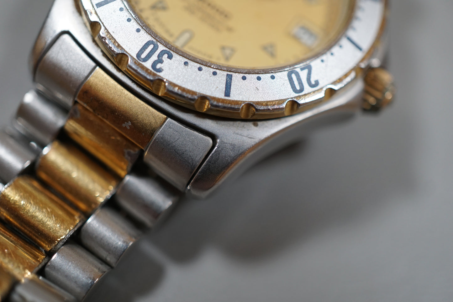 Tag Heuer 2000 Professional 974.013B-1 Gold Dial Two Tone 200M Quartz Watch