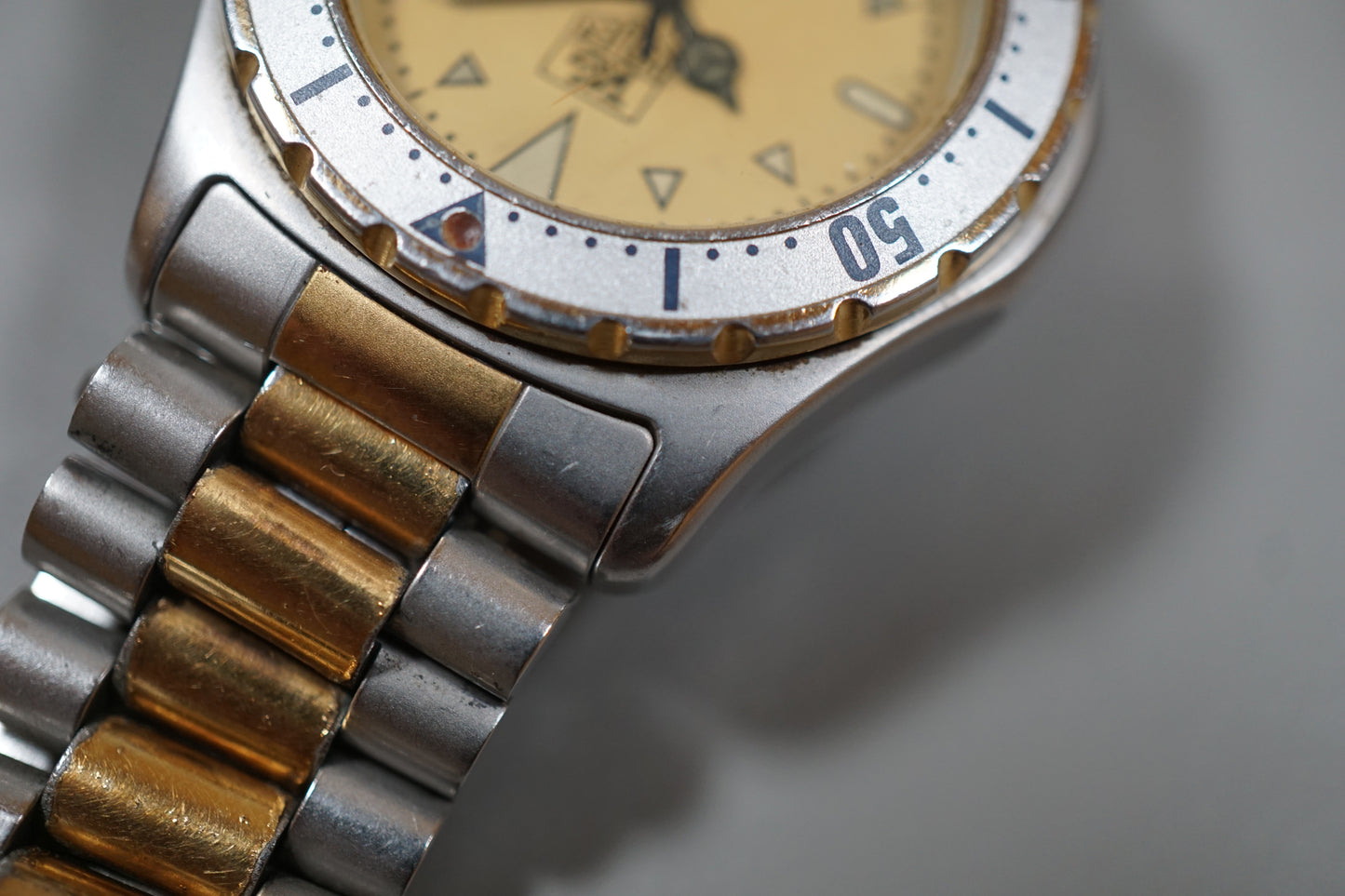Tag Heuer 2000 Professional 974.013B-1 Gold Dial Two Tone 200M Quartz Watch