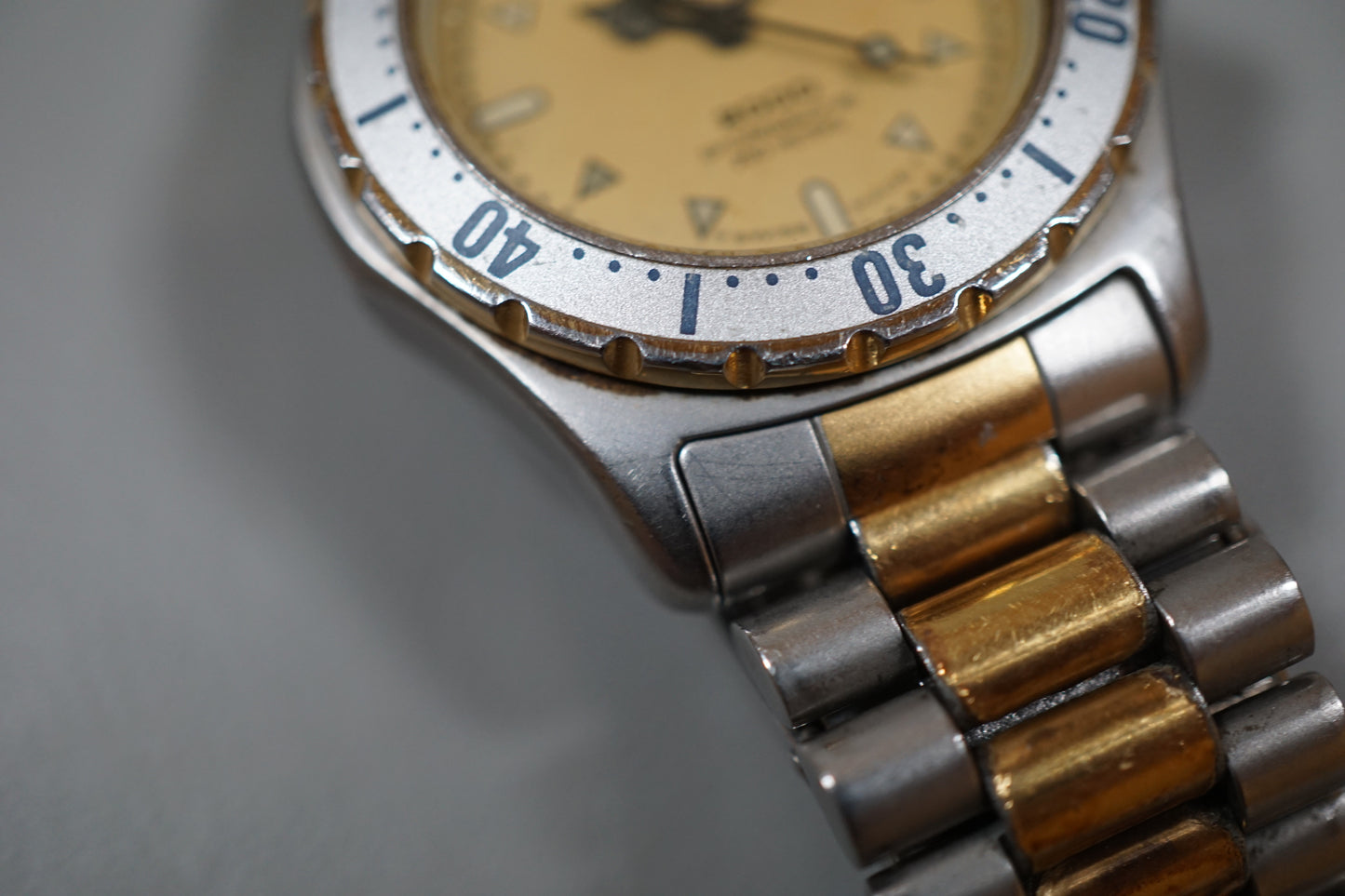 Tag Heuer 2000 Professional 974.013B-1 Gold Dial Two Tone 200M Quartz Watch