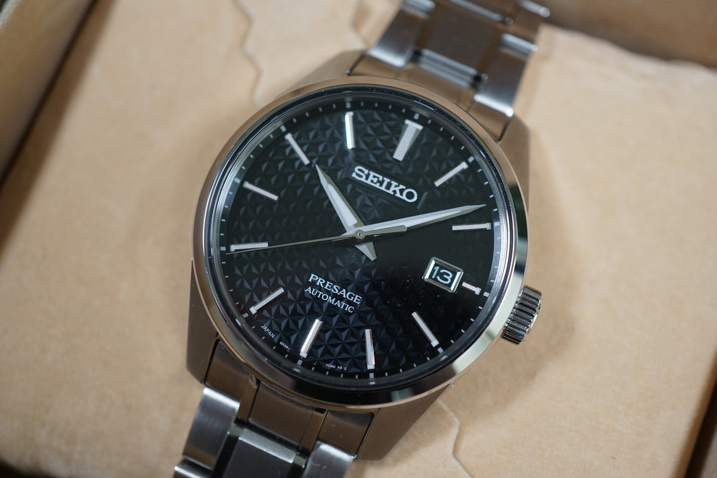 Seiko Presage SARX083 6R35 Sharp Edged Black Dial Automatic Watch