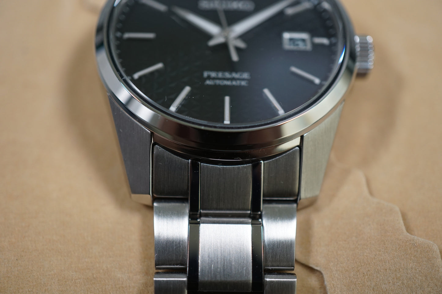 Seiko Presage SARX083 6R35 Sharp Edged Black Dial Automatic Watch