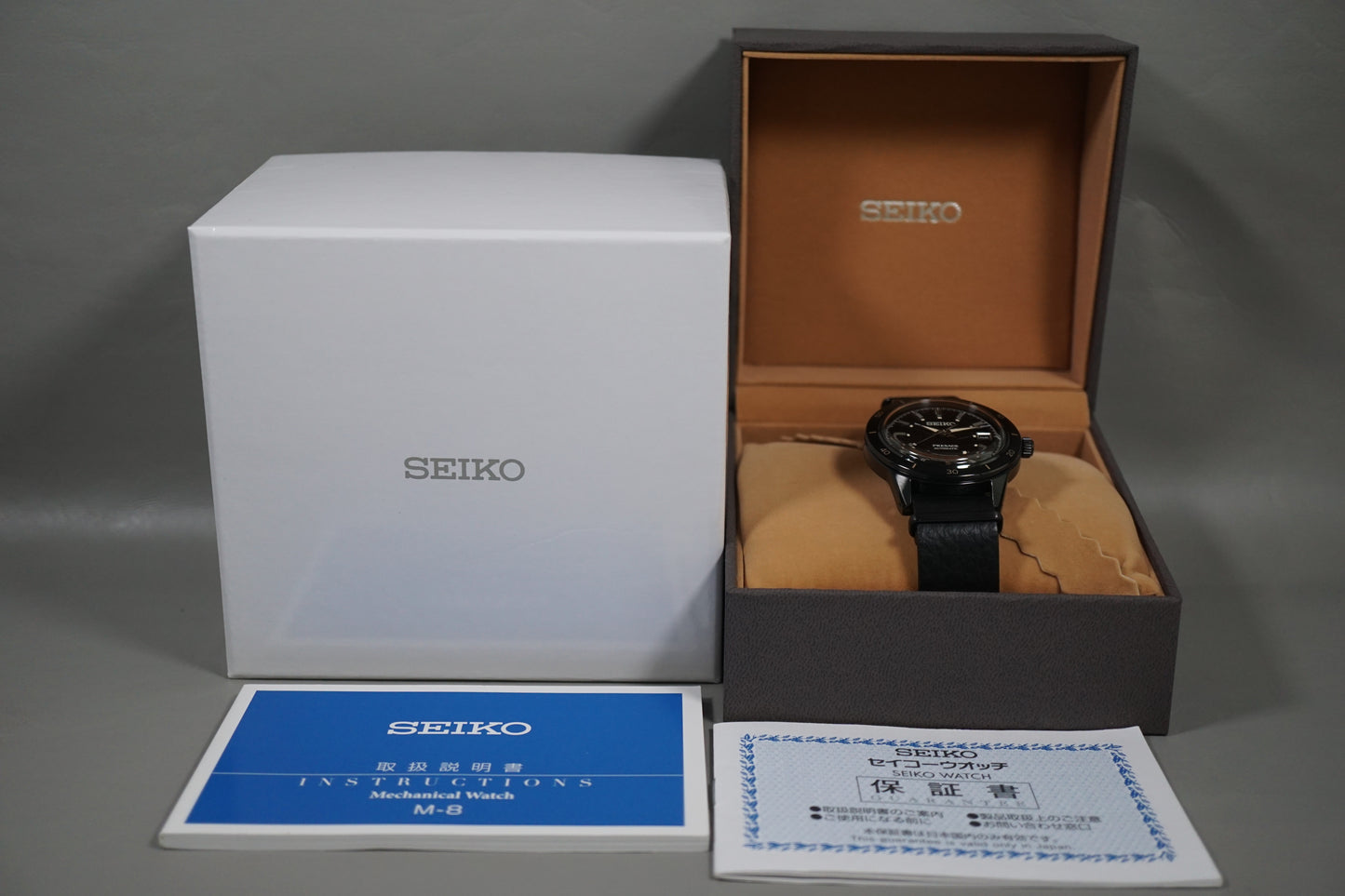 New Seiko Presage SARY215 4R35 "Vintage Style 60s" Black Automatic Watch