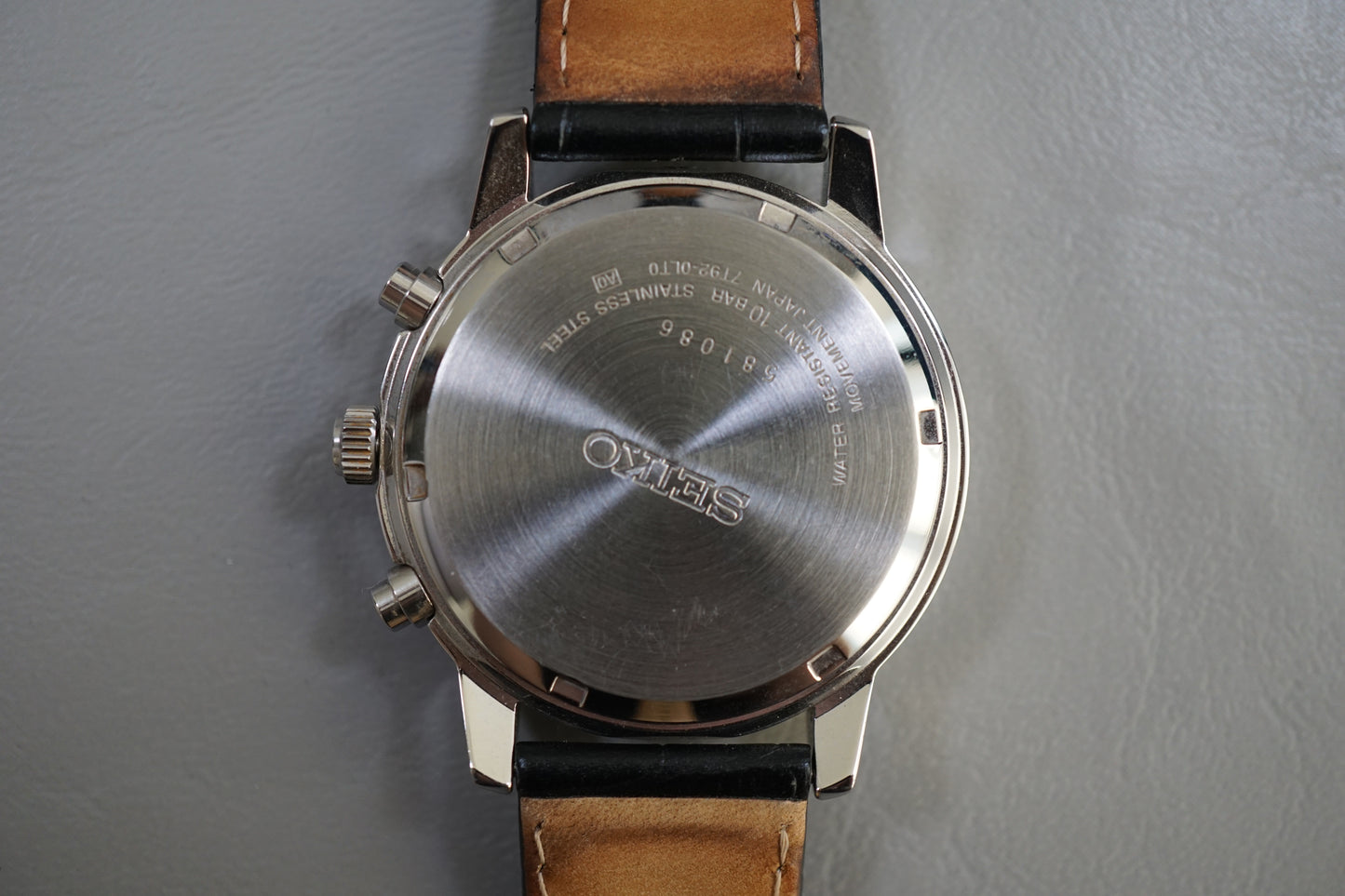Seiko SNDC33 7T92 Black Numeral Dial Chronograph Quartz Watch