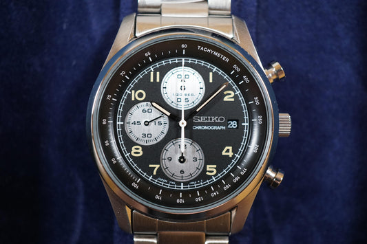 New Seiko SZER102 7T92 Limited Nano Universe Panda Quartz Chronograph Watch