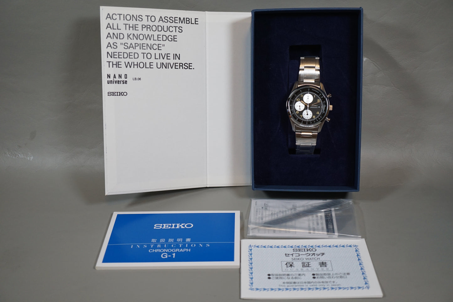 New Seiko SZER102 7T92 Limited Nano Universe Panda Quartz Chronograph Watch