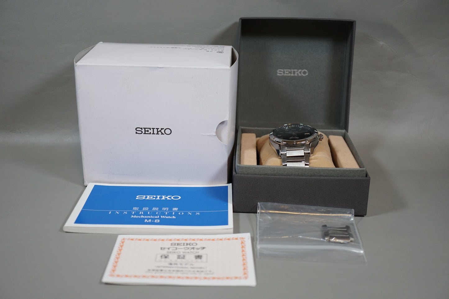 Seiko Presage SRP109 4R35 Roman Numeral Black Textured Dial Automatic Watch