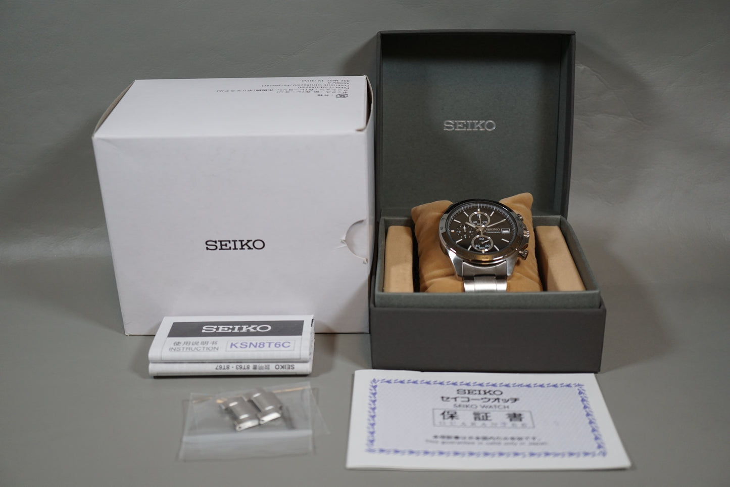 Seiko Spirit SBTR005 8T67 Black Dial Chronograph Quartz Watch