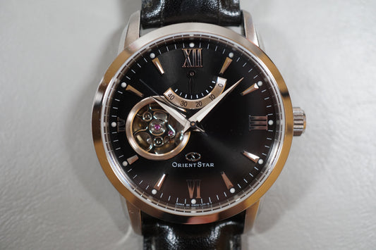 Orient Star WZ0221DA Black Dial Open Heart Power Reserve Automatic Watch