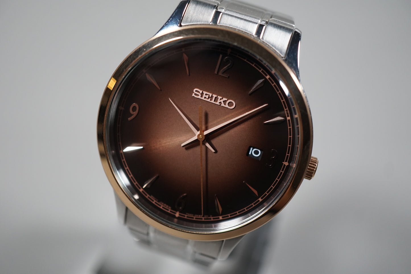 Seiko Essentials SGEH90 7N42 Two Tone Brown Fume Dial Quartz Watch