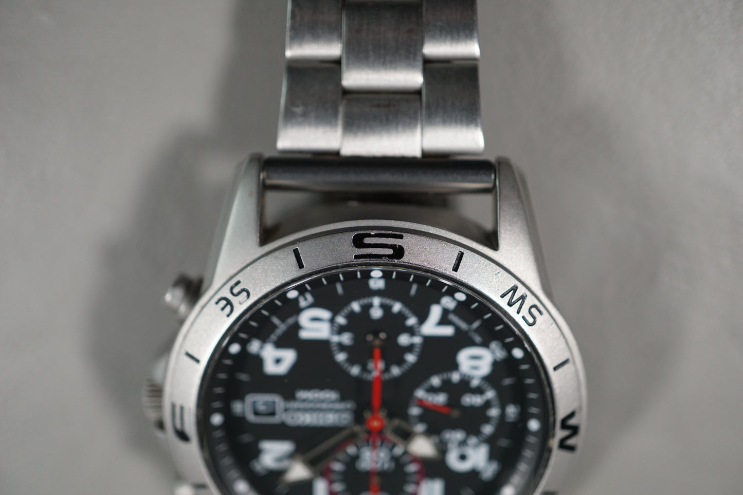 Seiko SND375 7T92 Black Dial Field Style Chronograph Quartz Watch