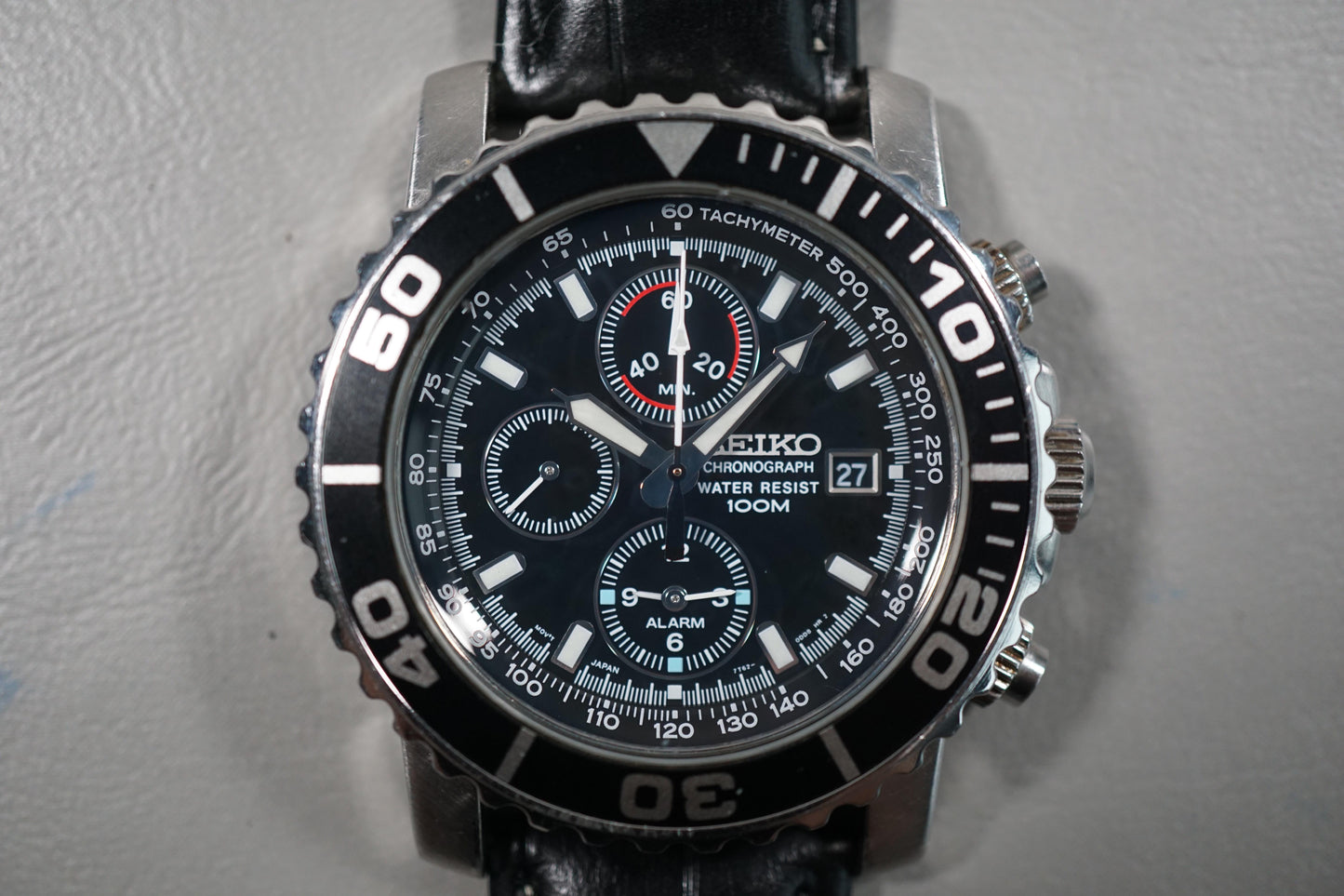 Seiko SNA225 7T62 Black Dial Quartz Chronograph Watch