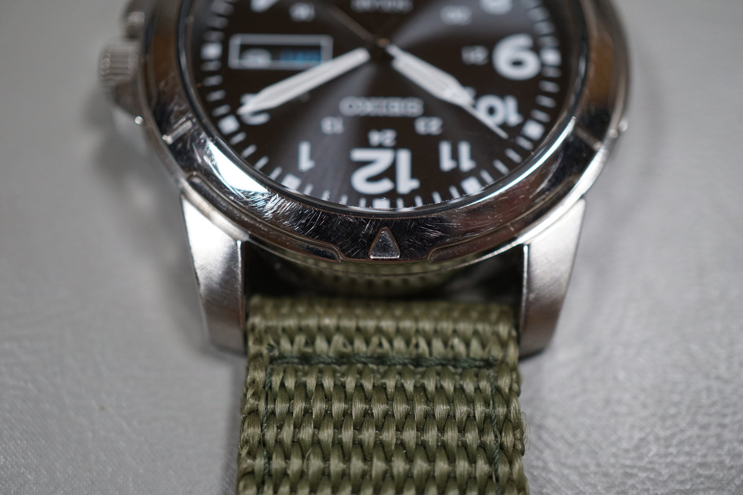 Seiko SNE095P2 V158 Field Style Numeral Dial Solar Quartz Watch