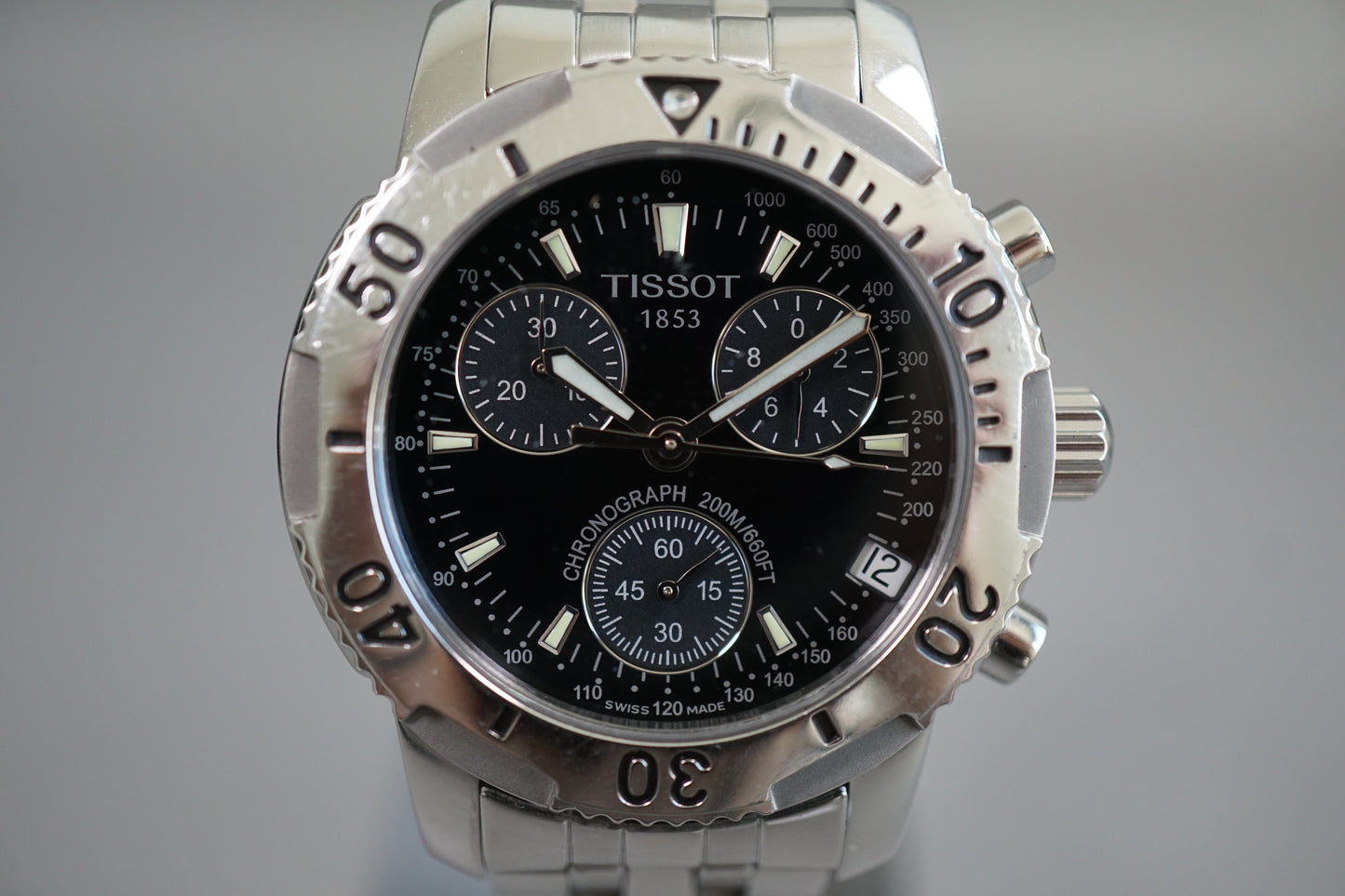 Tissot 1853 T362/462K Black Dial Chronograph Quartz Watch READ