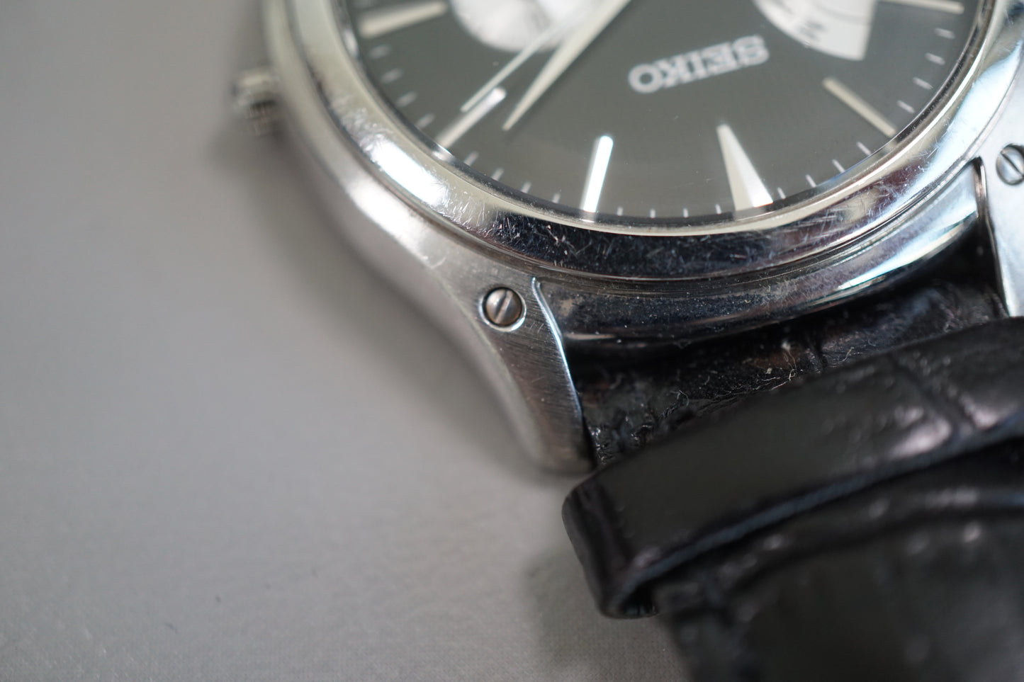 Seiko SNT005P1 5Y66 Black Dial Retrograde Day Date Quartz Watch