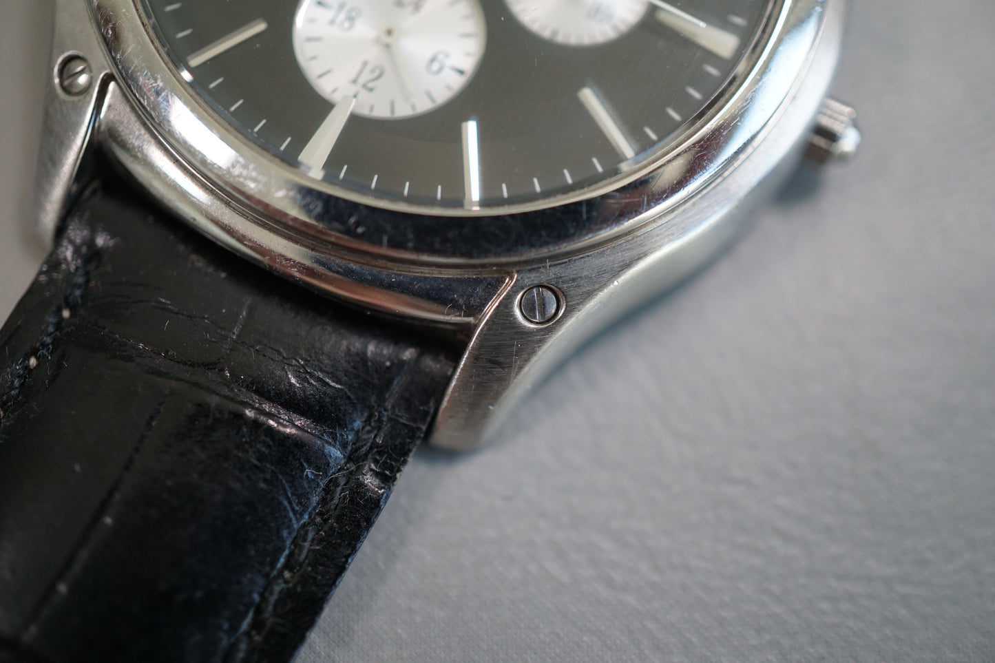 Seiko SNT005P1 5Y66 Black Dial Retrograde Day Date Quartz Watch