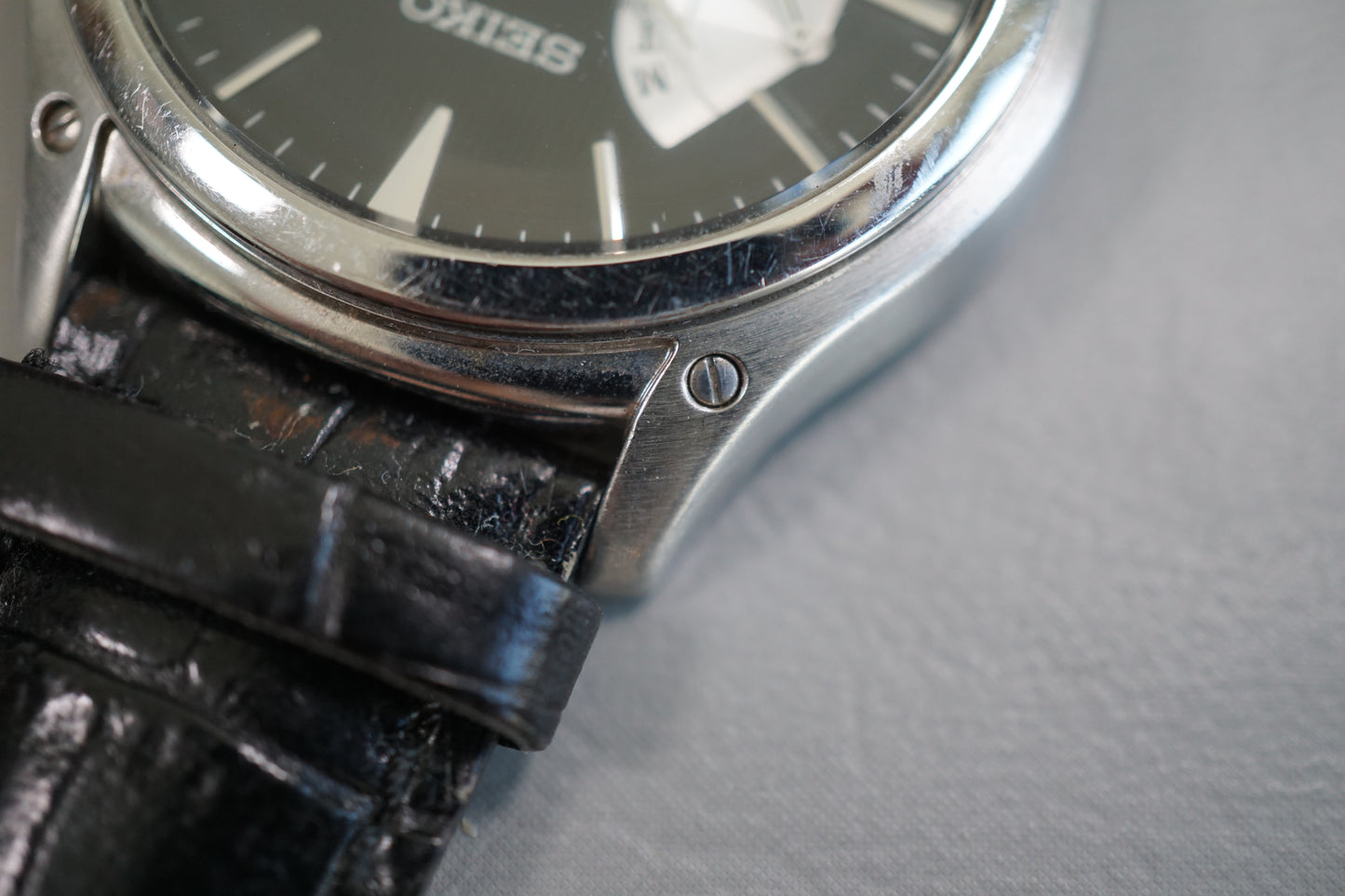 Seiko SNT005P1 5Y66 Black Dial Retrograde Day Date Quartz Watch