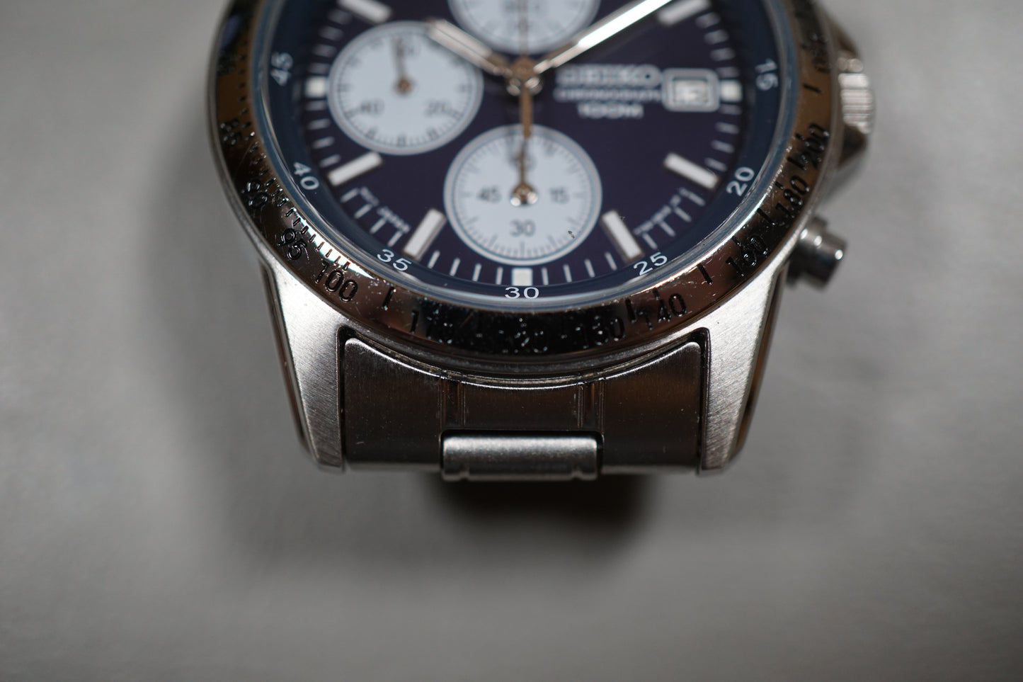 Seiko SND365P1 7T92 Blue Dial Chronograph Tachymeter Quartz Watch