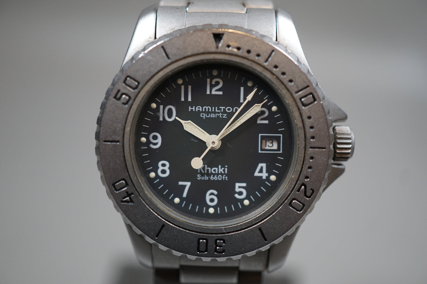 Hamilton Khaki 8587A Rare Ladies Sub 660Ft Black Dial Quartz Watch