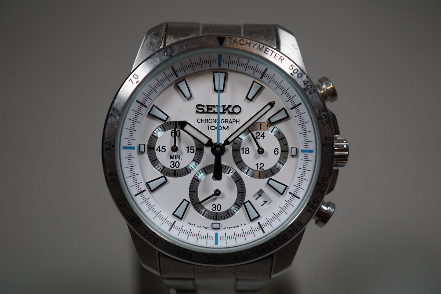 Seiko SSB025P1 6T63 White Dial Chronograph Tachymeter Quartz Watch