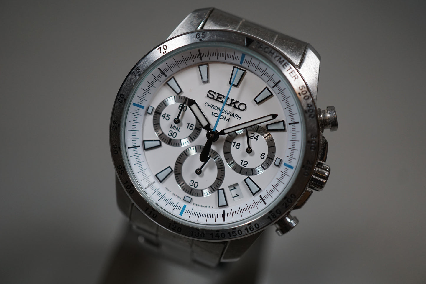 Seiko SSB025P1 6T63 White Dial Chronograph Tachymeter Quartz Watch