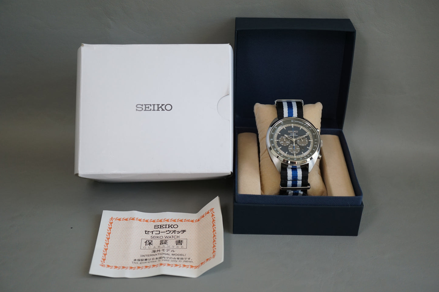 Seiko SSC619P1 V175 Blue Dial Chronograph Solar Quartz Watch