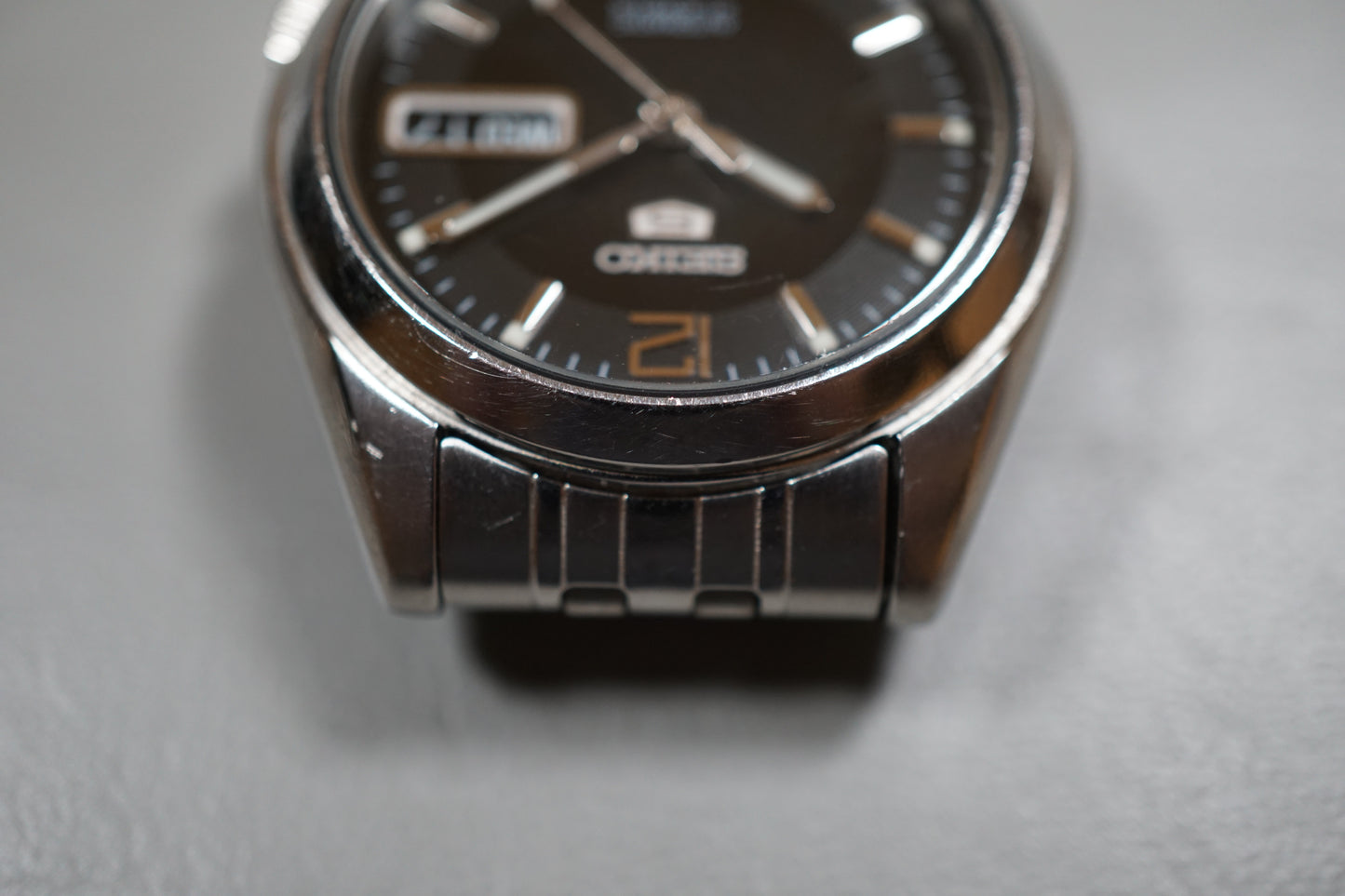 Seiko 5 SNK393 7S26 Black Textured Dial Automatic Watch