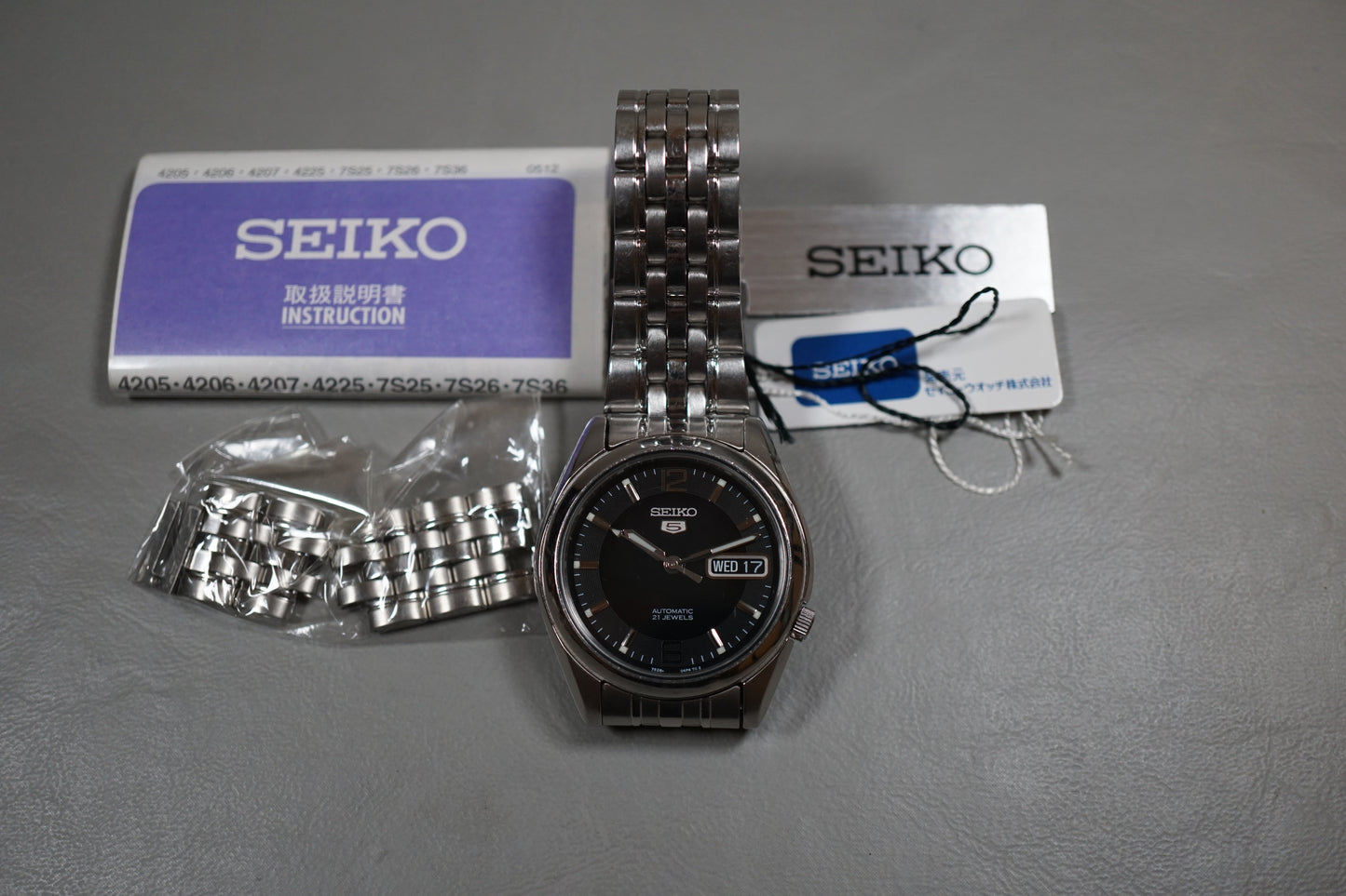 Seiko 5 SNK393 7S26 Black Textured Dial Automatic Watch