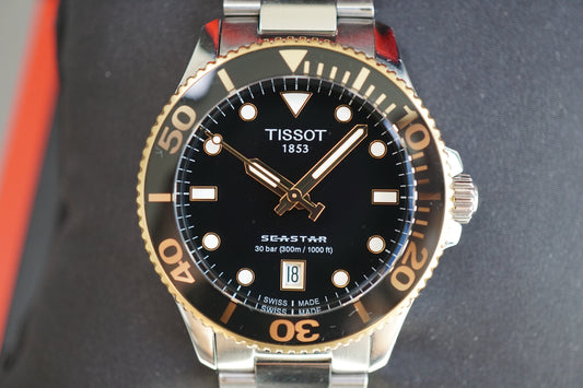 Tissot Seastar 1000 T120.210.21.051.00 36mm Black Gold Tone Dial Quartz Watch