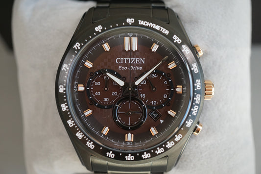 Citizen Eco-Drive CA4534-81X Brown Dial Chronograph Solar Quartz Watch