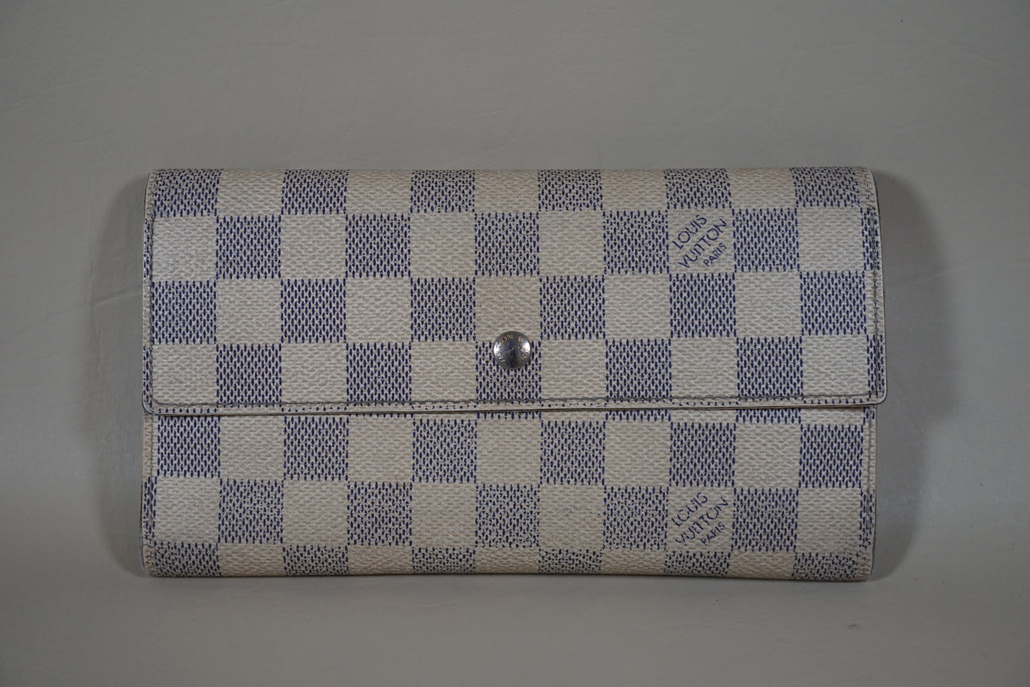 Louis Vuitton Damier Azur Porte International Tresor Trifold Long N61732 Wallet