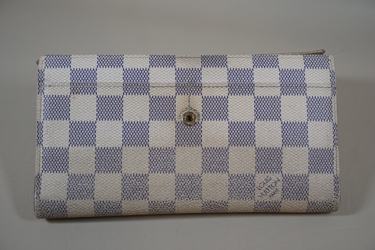 Louis Vuitton Damier Azur Porte International Tresor Trifold Long N61732 Wallet
