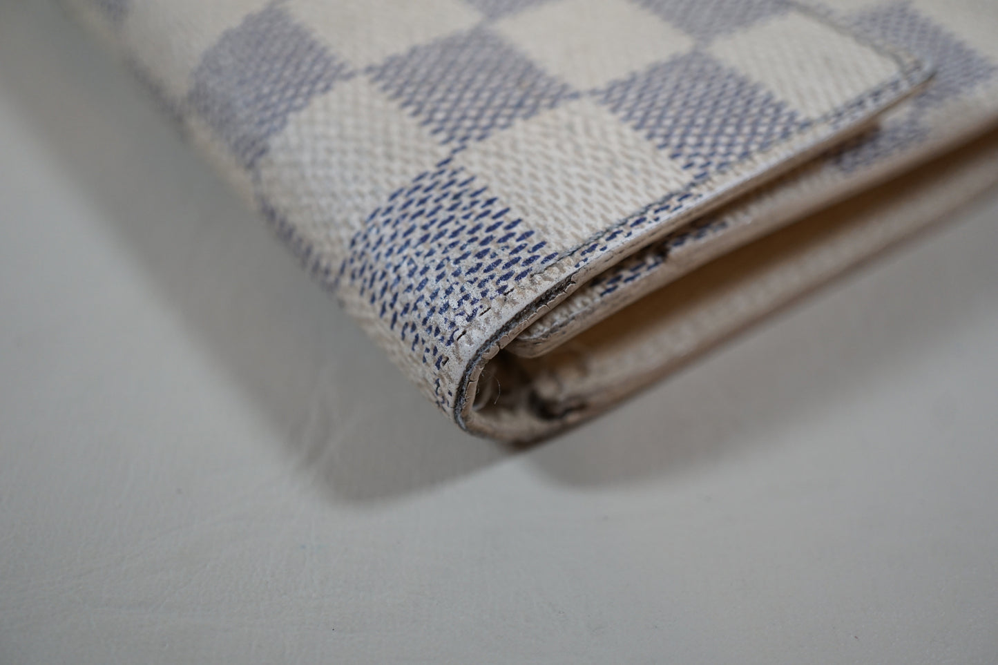 Louis Vuitton Damier Azur Porte International Tresor Trifold Long N61732 Wallet