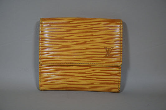 Louis Vuitton Yellow Epi Portomone Bie Cult Credit M63489 Wallet