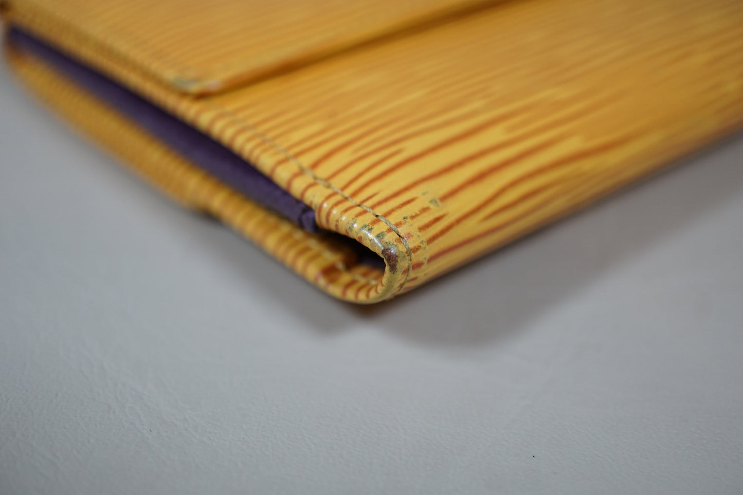 Louis Vuitton Yellow Epi Portomone Bie Cult Credit M63489 Wallet