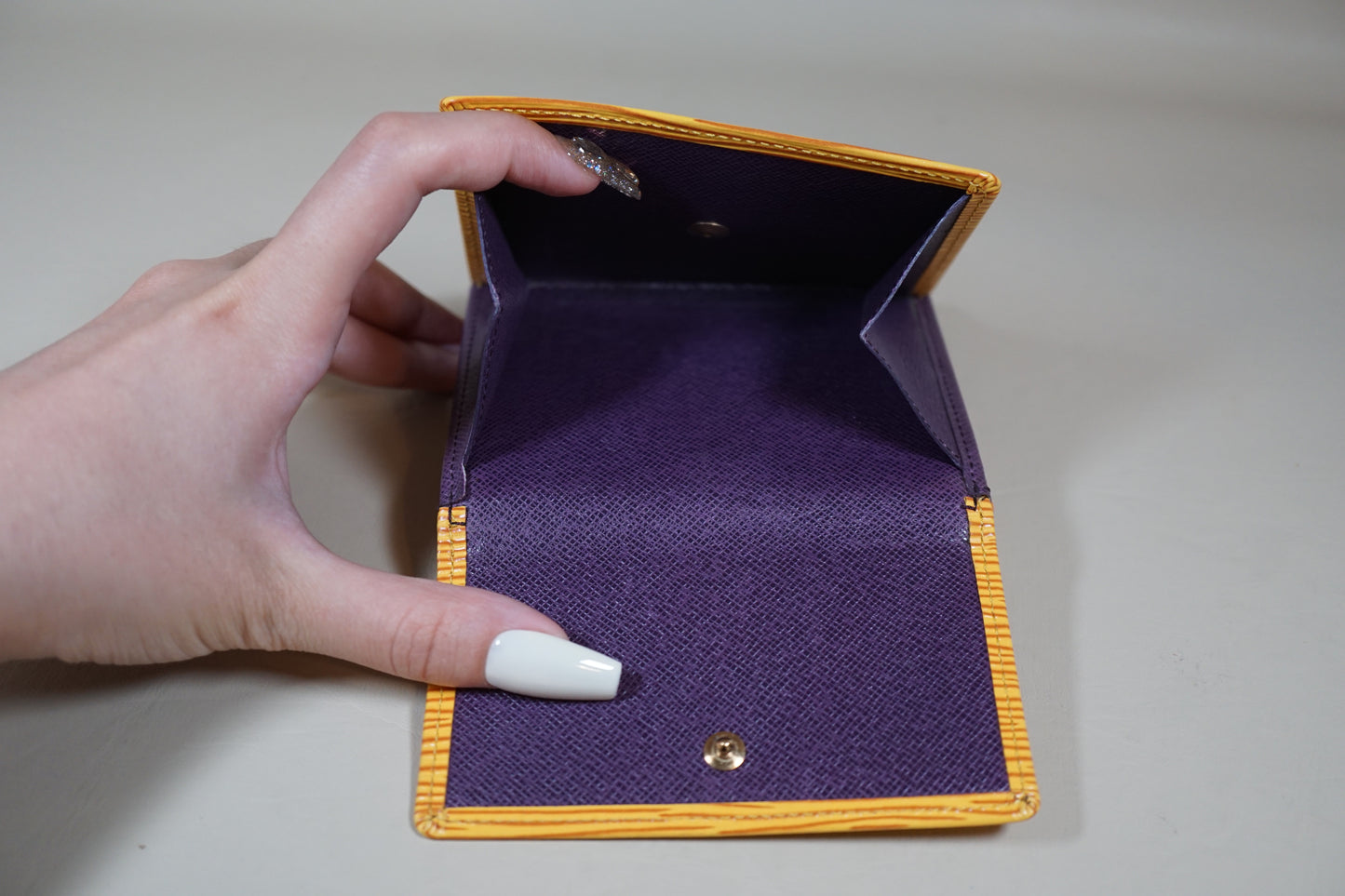 Louis Vuitton Yellow Epi Portomone Bie Cult Credit M63489 Wallet