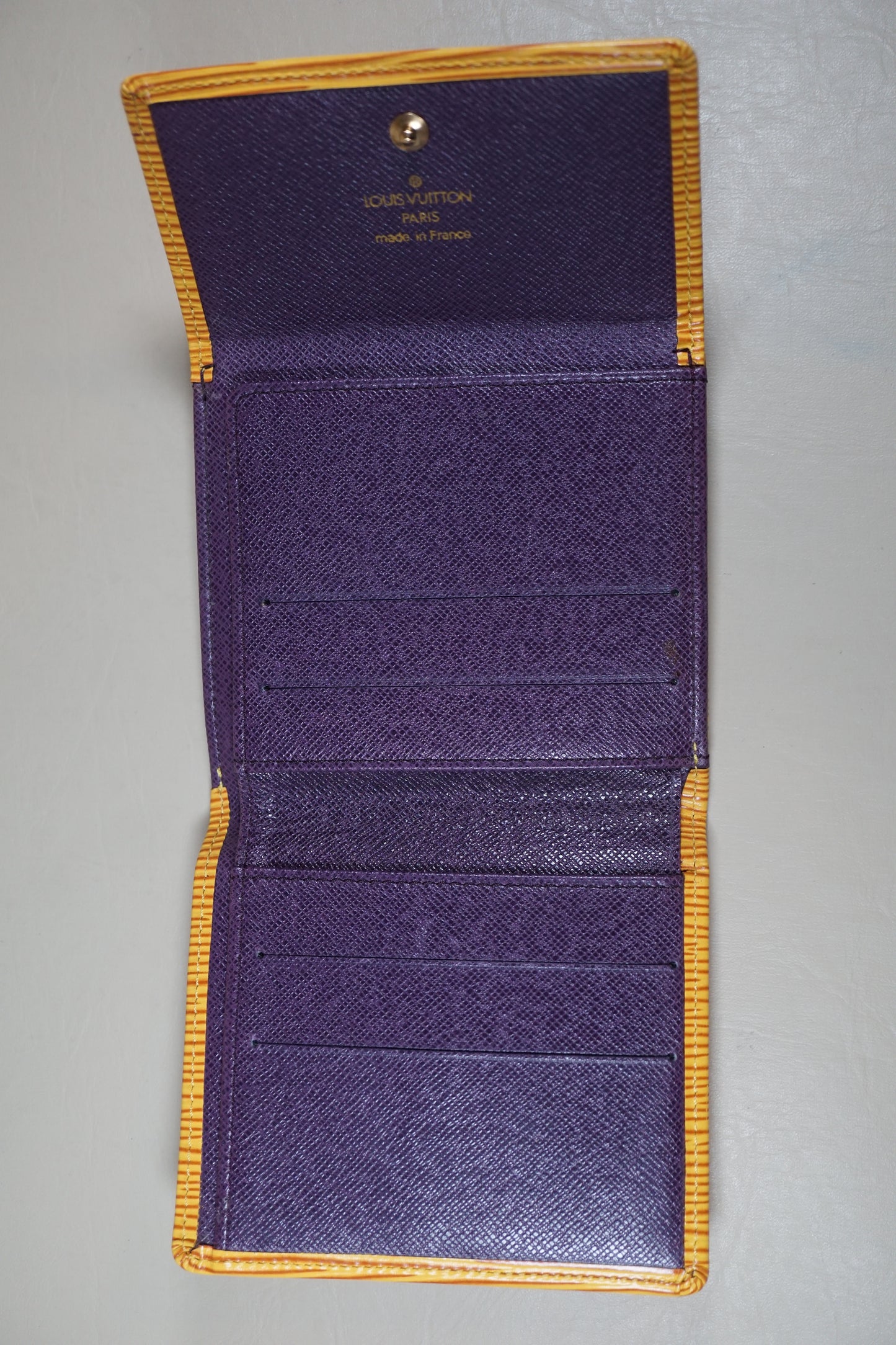 Louis Vuitton Yellow Epi Portomone Bie Cult Credit M63489 Wallet