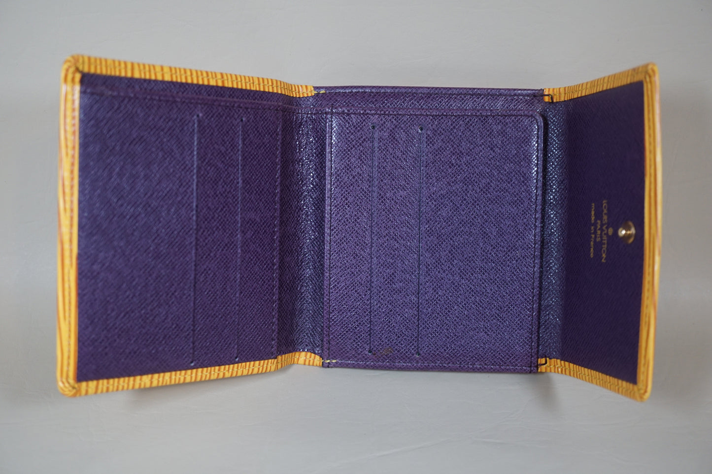 Louis Vuitton Yellow Epi Portomone Bie Cult Credit M63489 Wallet