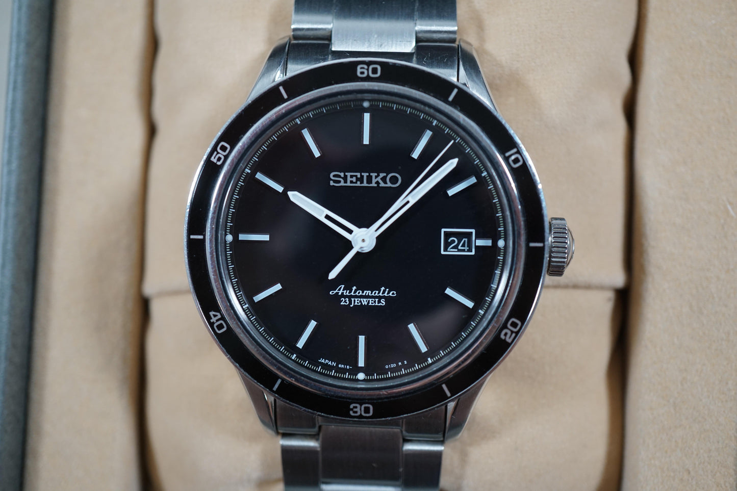 Seiko SARG013 6R15 JDM Sports Black Automatic Box Papers