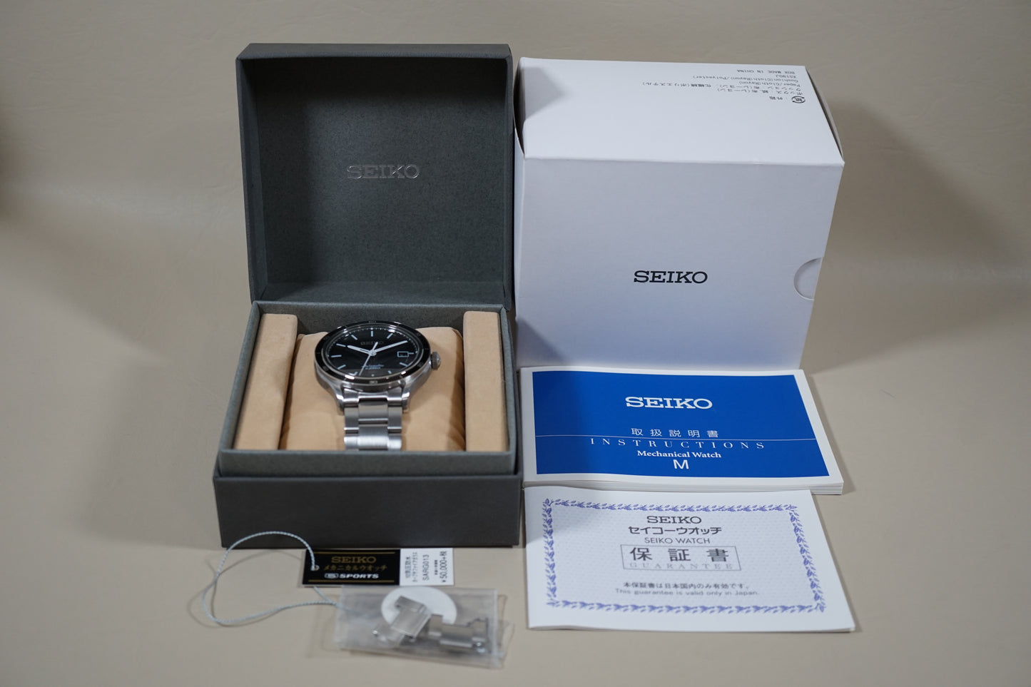 Seiko SARG013 6R15 JDM Sports Black Automatic Box Papers