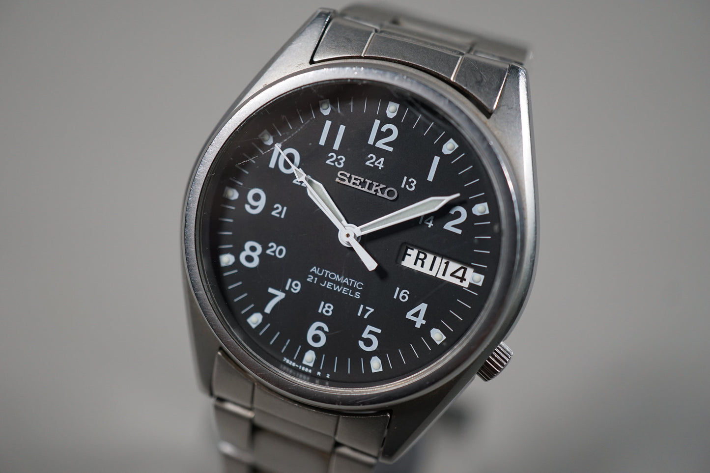 Seiko SKX427 7S26 Black Dial Field Military Style Automatic Watch