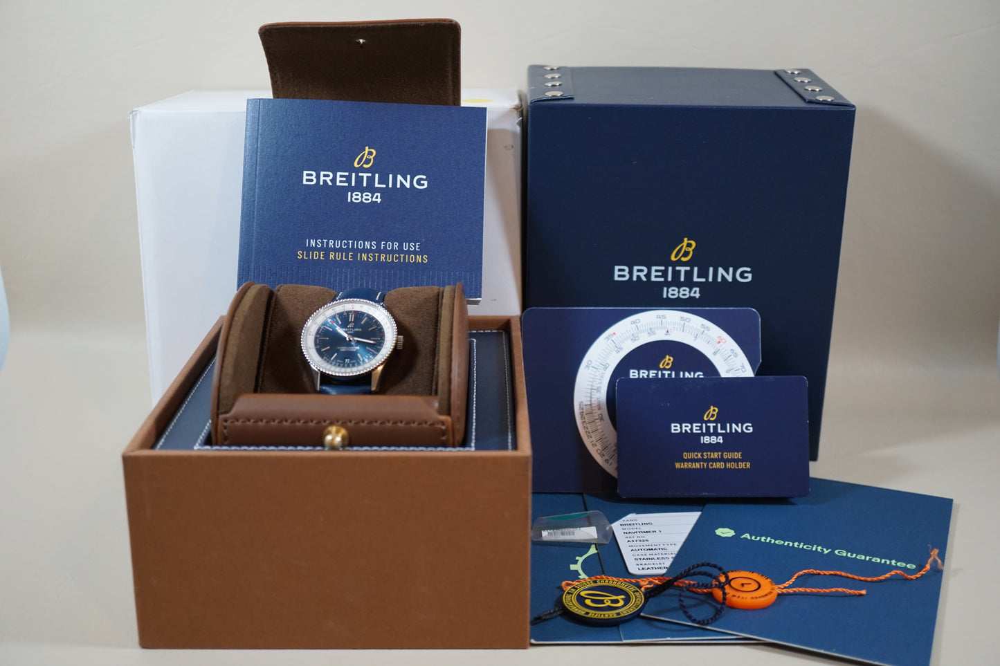 Breitling Navitimer 1 A17325 38 Blue White Chronometer Swiss Automatic