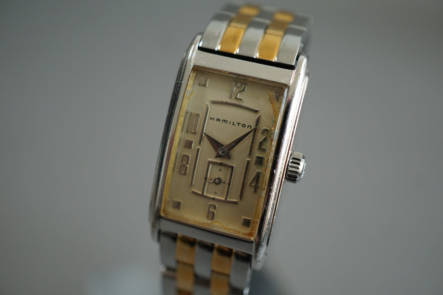 Hamilton 6202 Two Tone Rectangular Ladies Quartz Watch